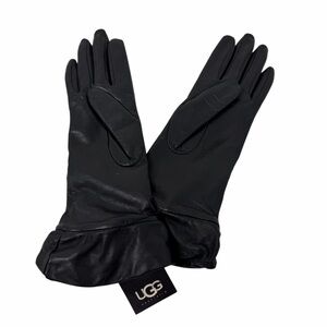 UGG Ponderosa Leather Black Gloves - Size S‎ - NWT